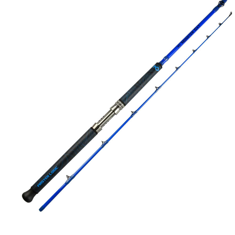 MASTER LOGIC 8' glow-in-the-dark rod with glowing blanks improves night catfishing visibility