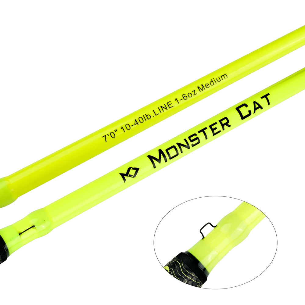 MASTER LOGIC catfish rod 7ft glow-dark blank enhances nighttime strike detection.