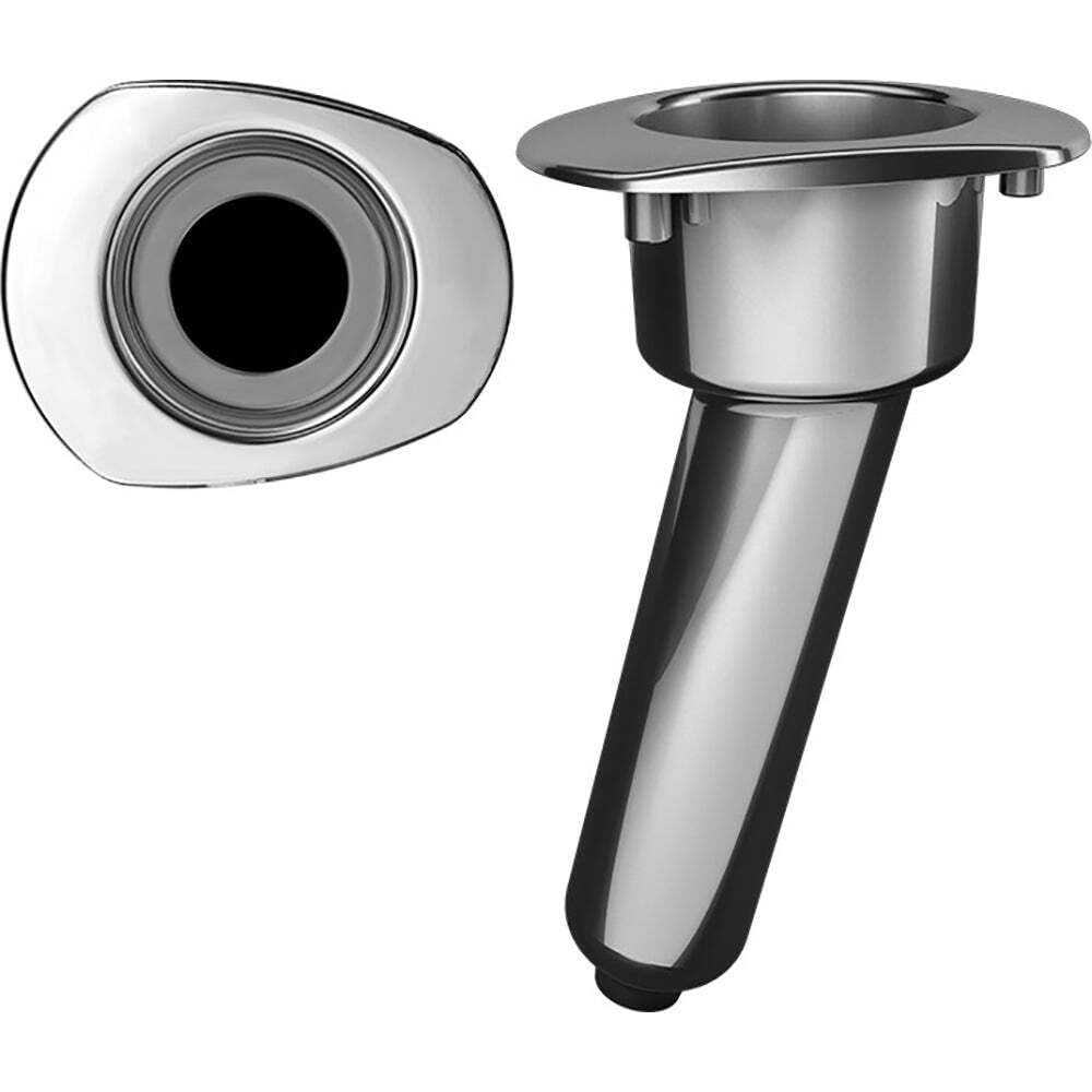 Mate Series Elite screwless stainless steel rod and cup holder with drain, ideal for organized spaces.