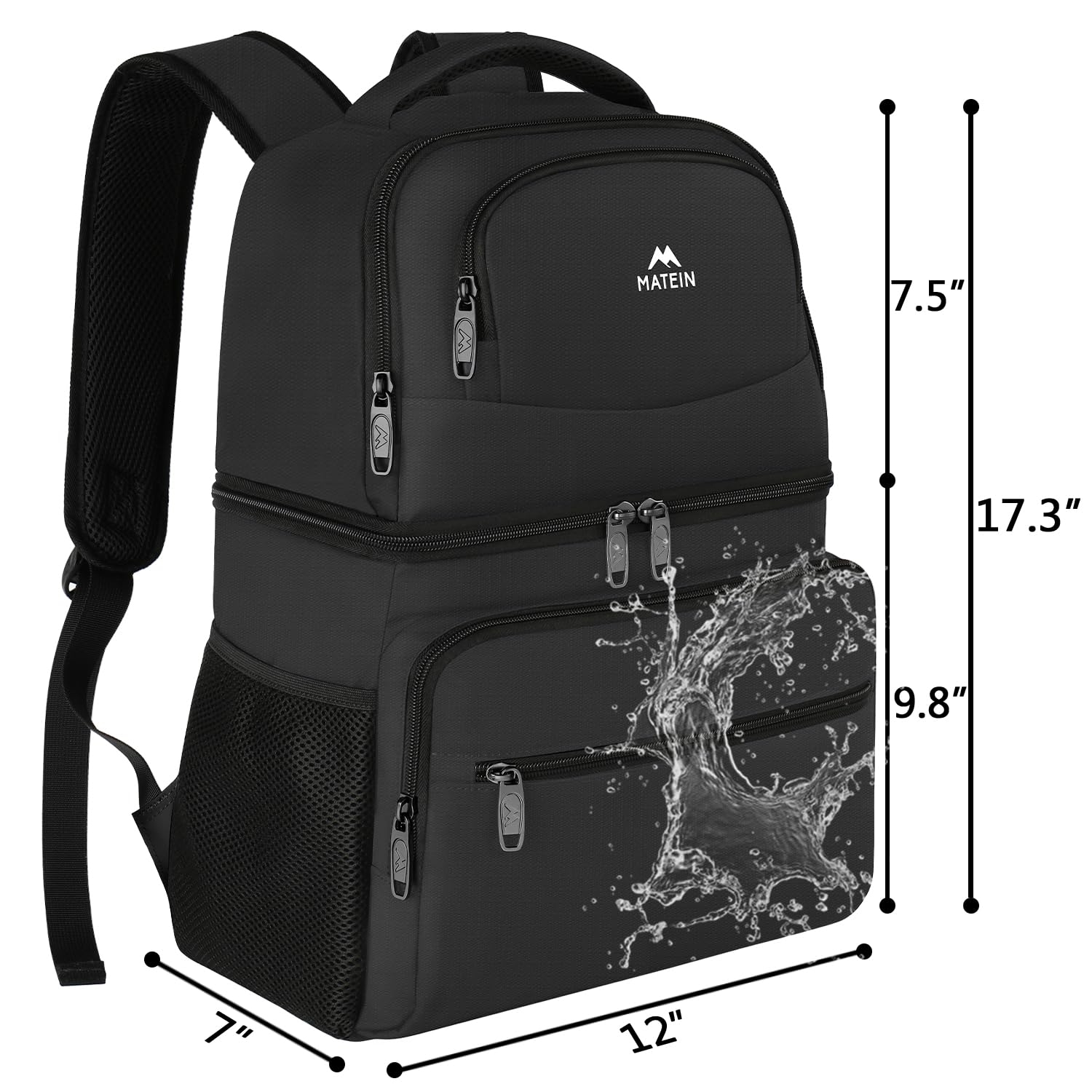 MATEIN backpack cooler breathable back panel provides comfortable support for long carries.