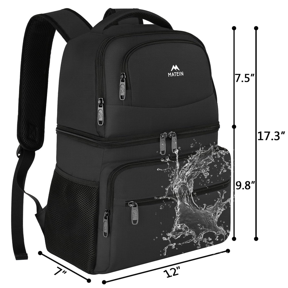 MATEIN backpack cooler breathable back panel provides comfortable support for long carries.
