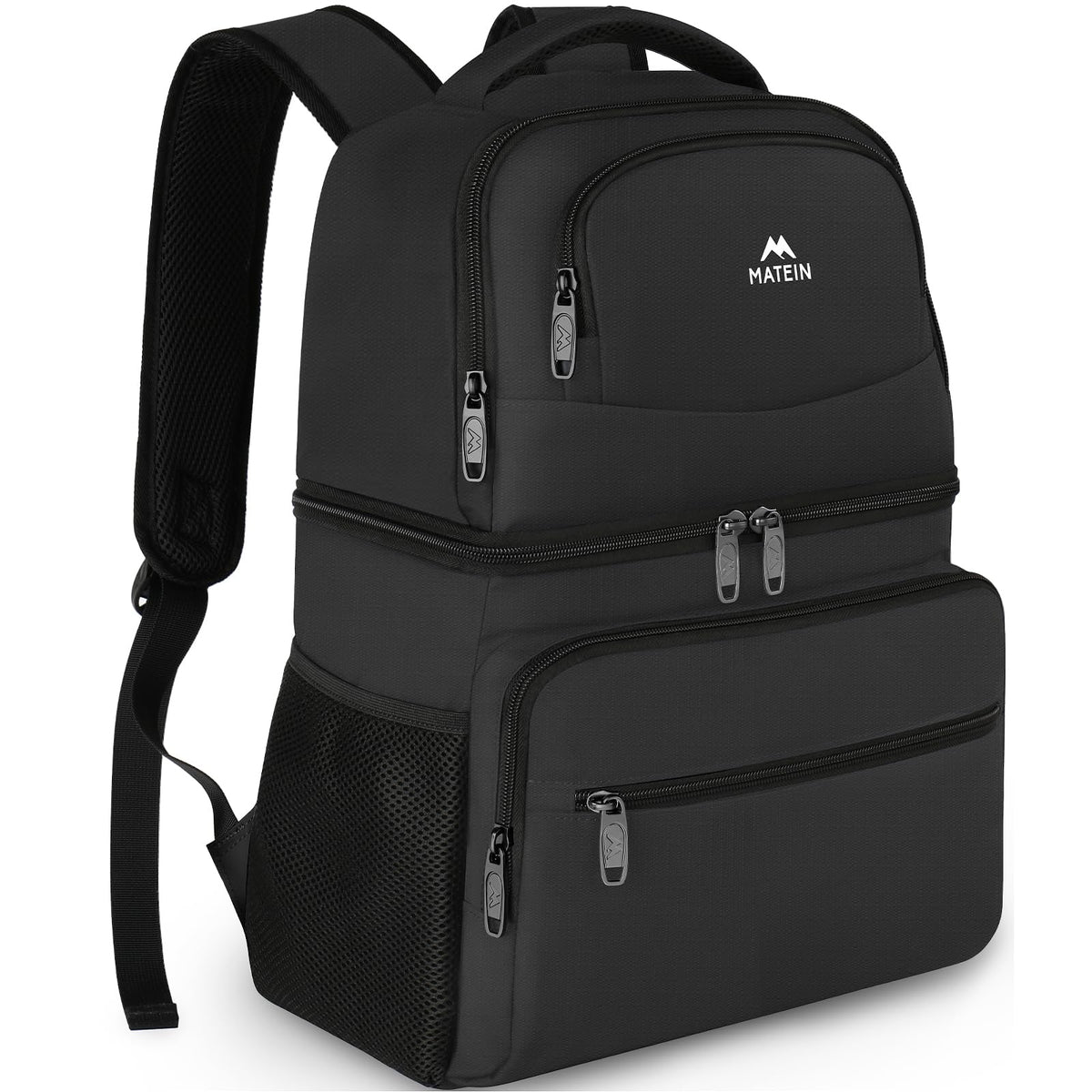 MATEIN backpack cooler main compartment keeps beverages cold and organized on the go.