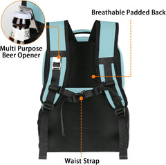 MATEIN Backpack Cooler pocket layout helps keep utensils and phones neatly accessible