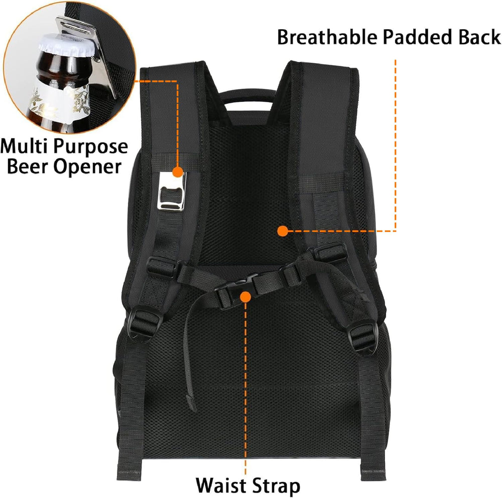 MATEIN backpack cooler side pockets hold bottles or small gear for travel.