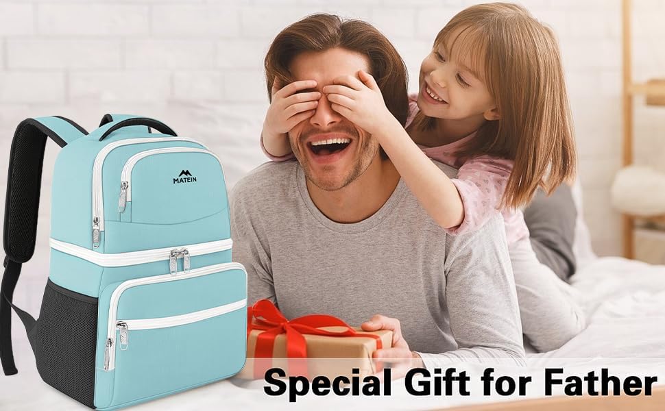 MATEIN Backpack Cooler travel-beach-scene shows versatile use for trips, gifts, and meals