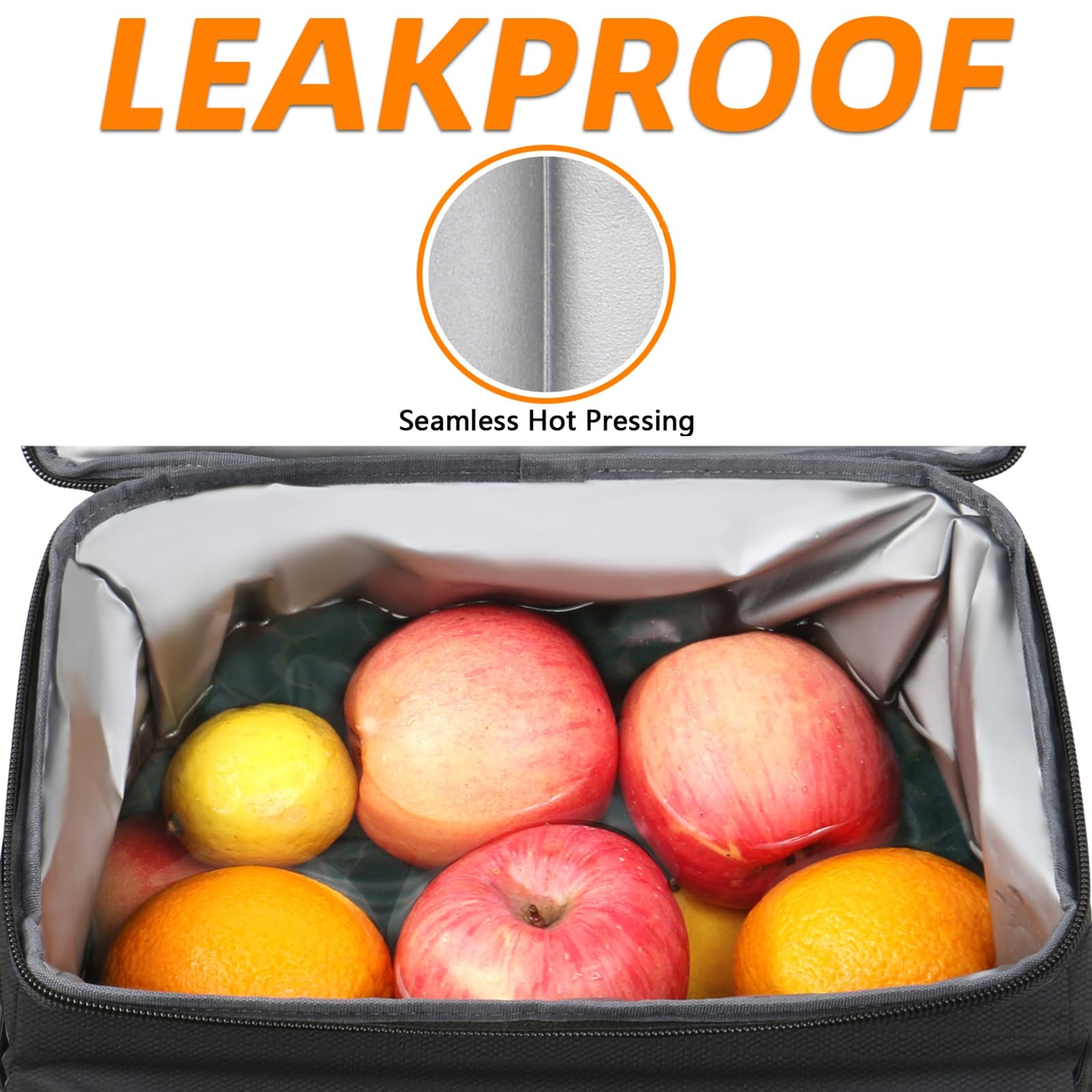 MATEIN backpack cooler upper dry compartment stores snacks and devices for easy access.