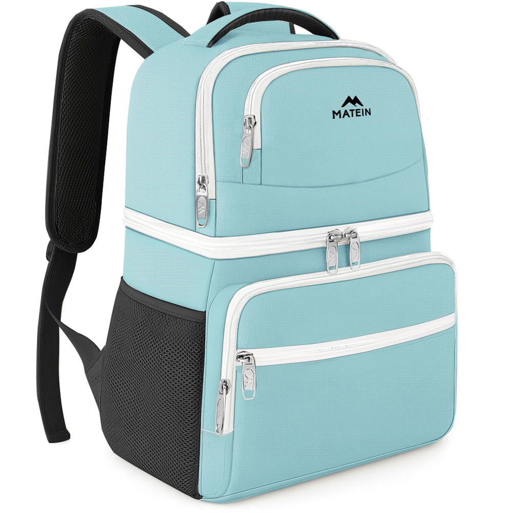 MATEIN Backpack Cooler Women Cyan keeps drinks cold on the go, ideal for travel