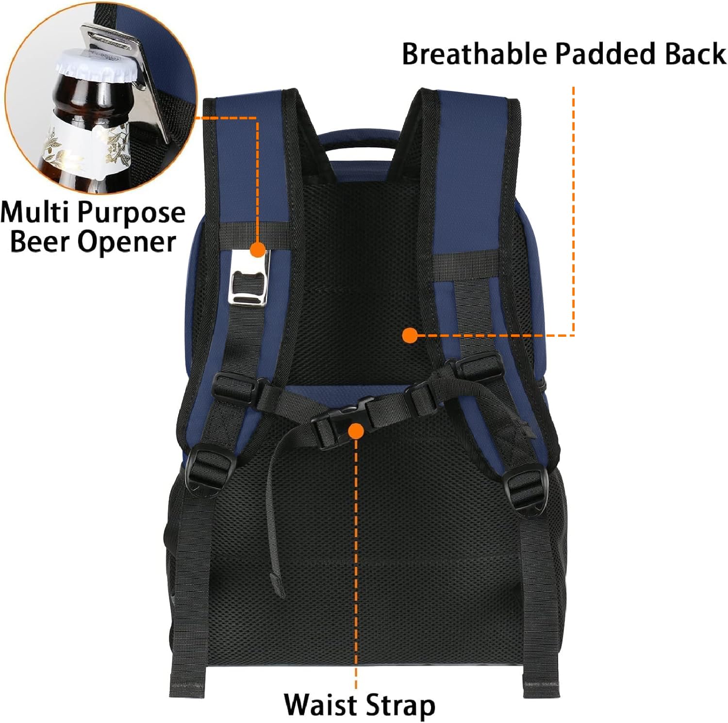 MATEIN cooler backpack 17.3x12x7 inch dimensions for organized packing