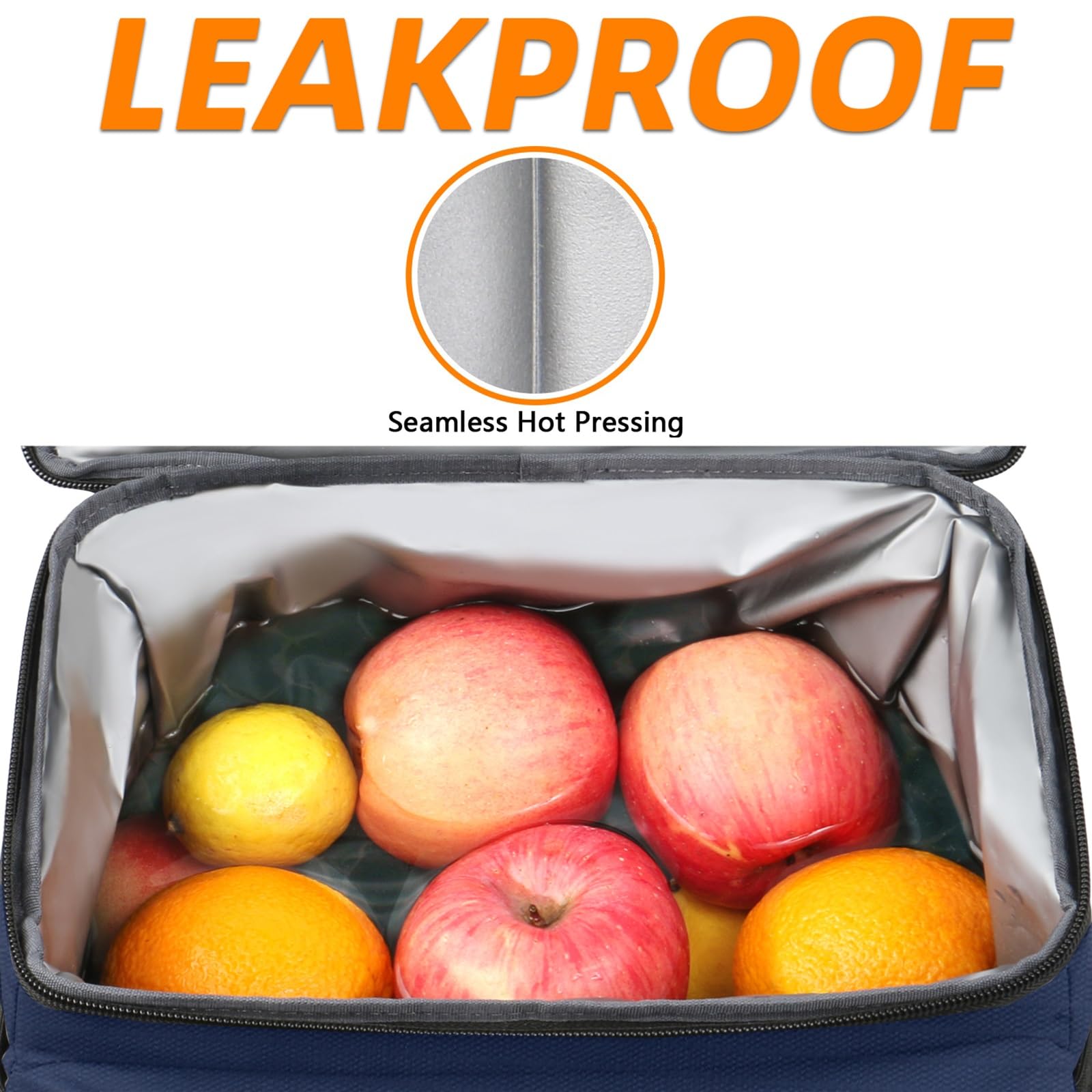 MATEIN cooler backpack leakproof liner closeup shows secure spill containment