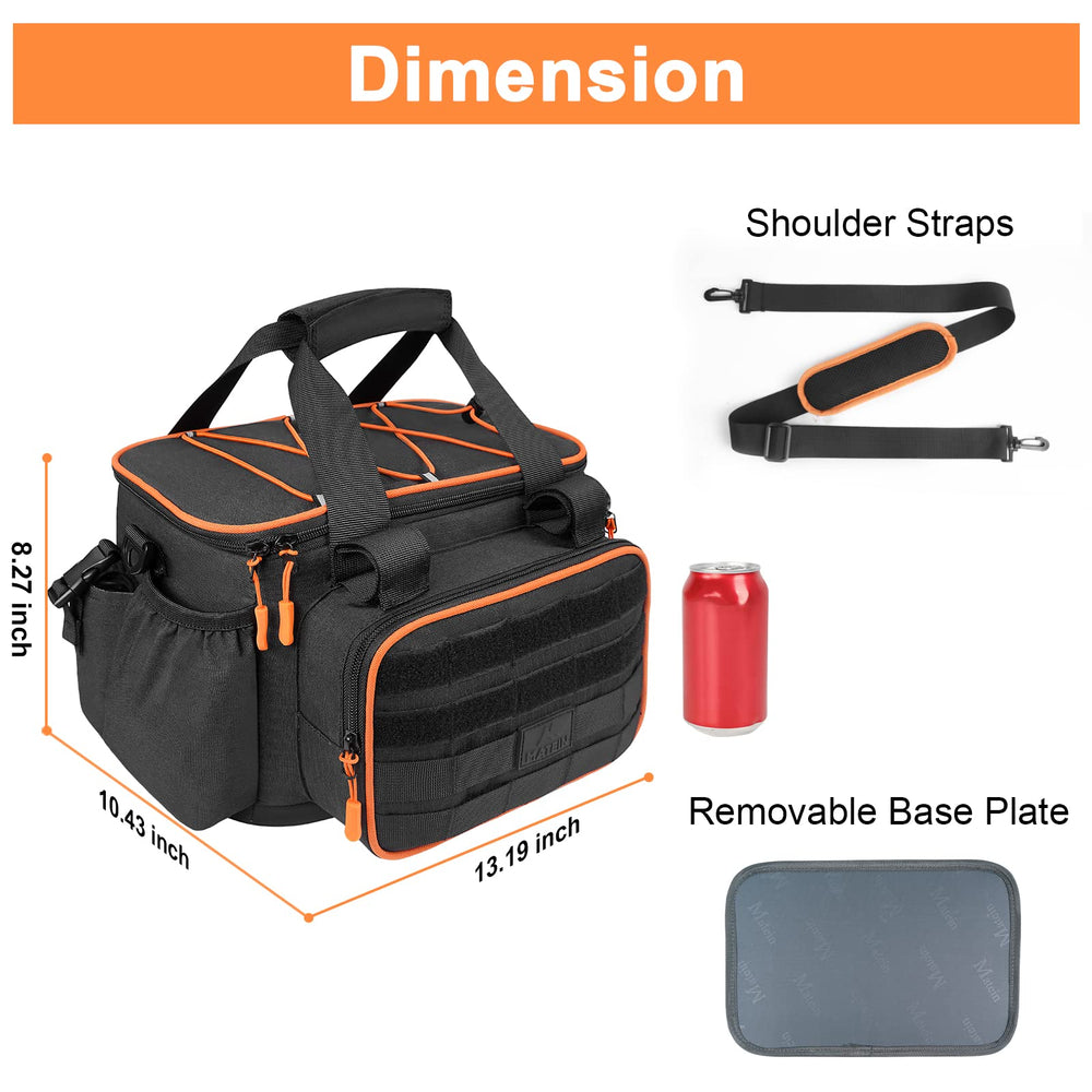 Removable padded shoulder strap and sturdy carrying handle