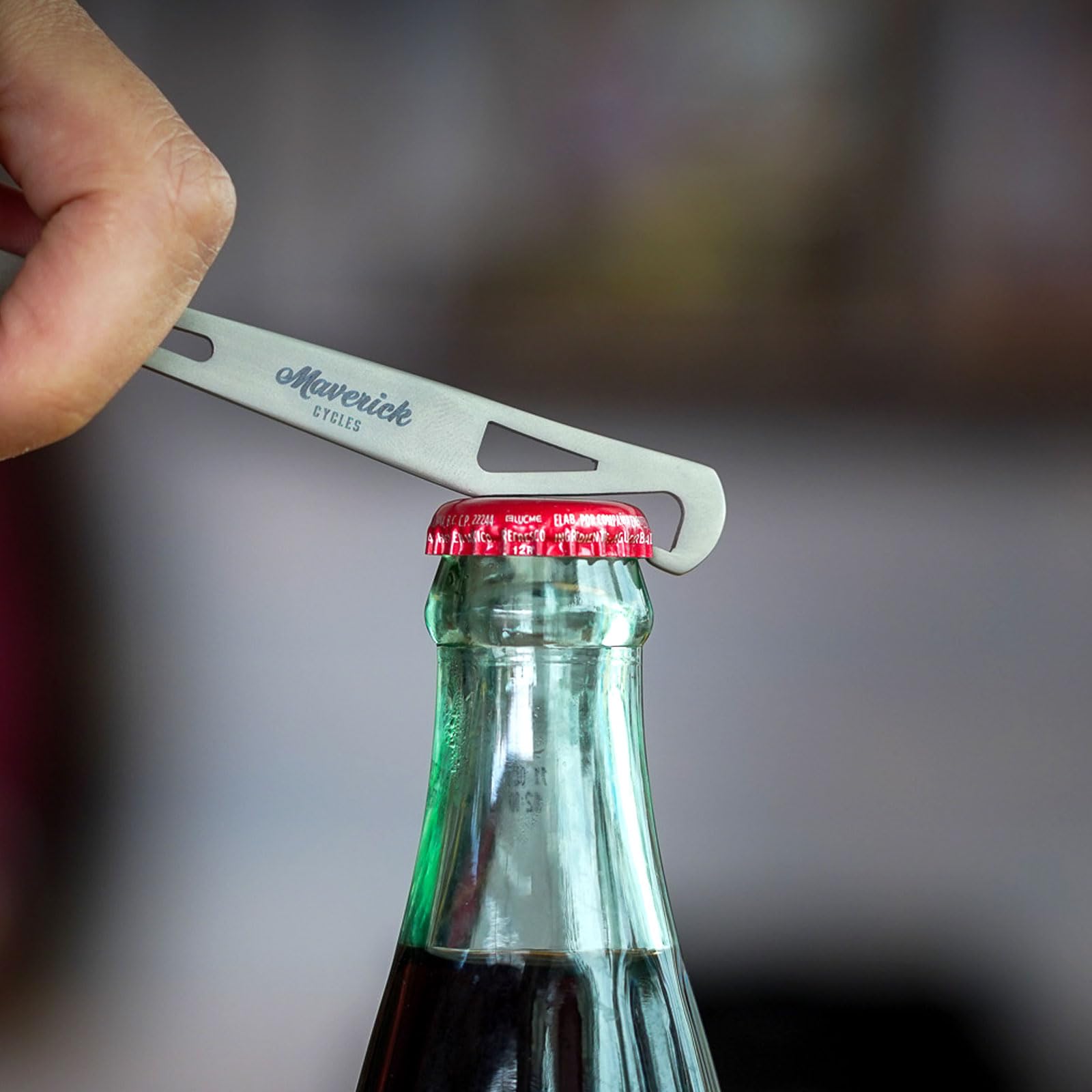 Maverick Cycles titanium spork being washed highlights dishwasher-safe cleaning convenience.