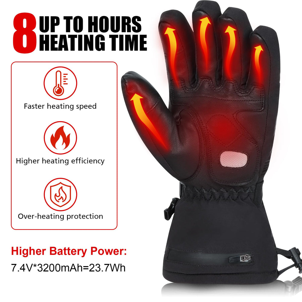 MaweMe heated gloves feature nanofiber heat coverage across fingers and back of hand.