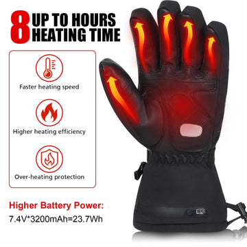 MaweMe heated gloves feature nanofiber heat coverage across fingers and back of hand.