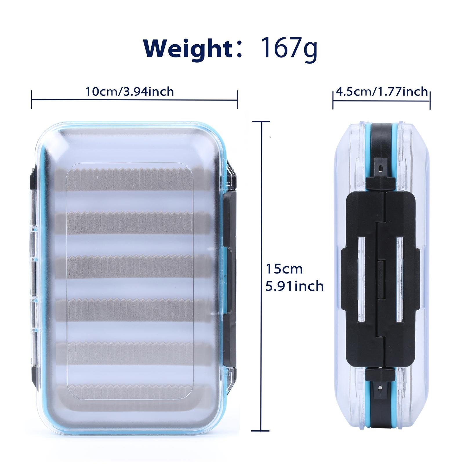 Fly box carried in a fishing vest pocket
