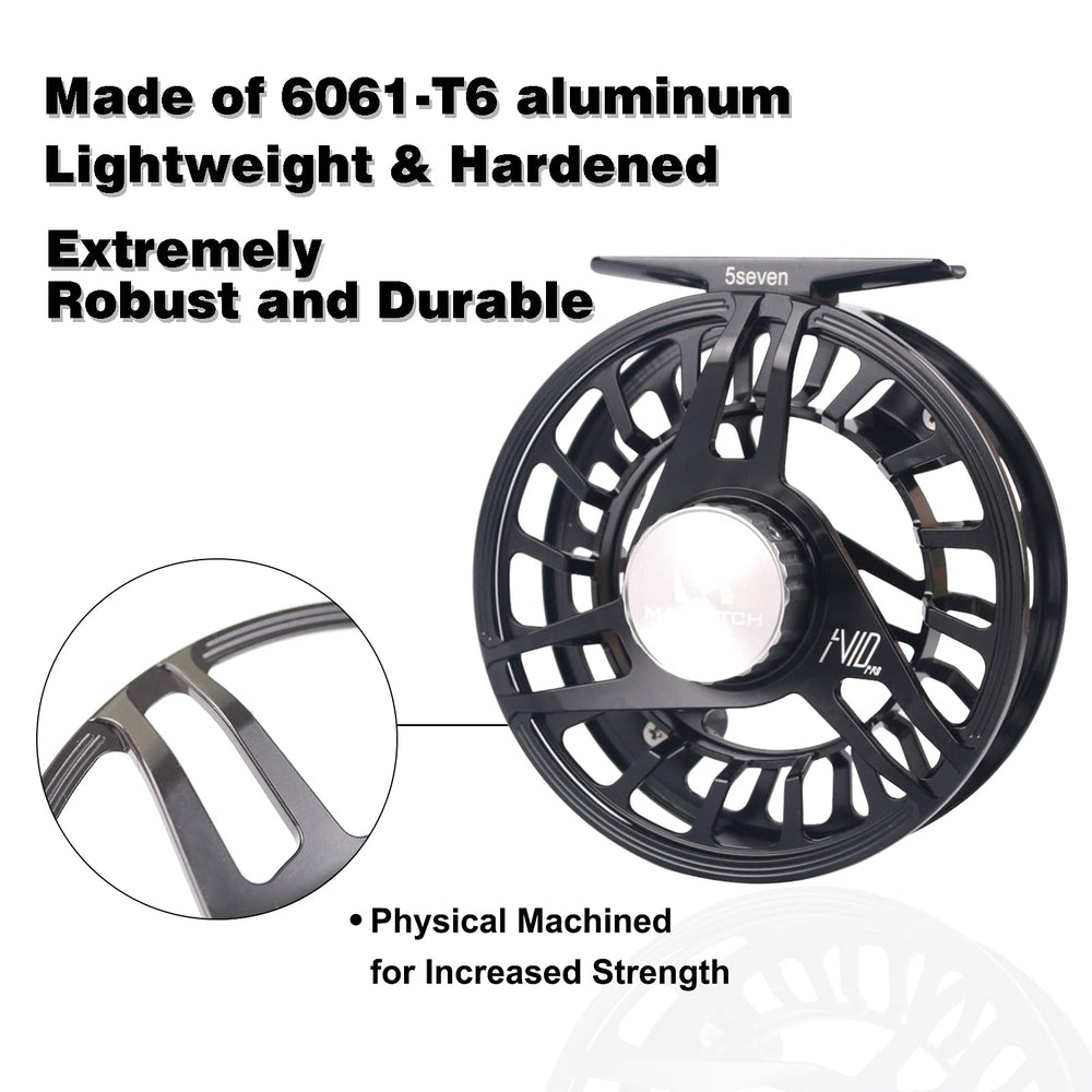 Maxcatch AVID Pro arbor and spool—fast line retrieval with reduced memory.