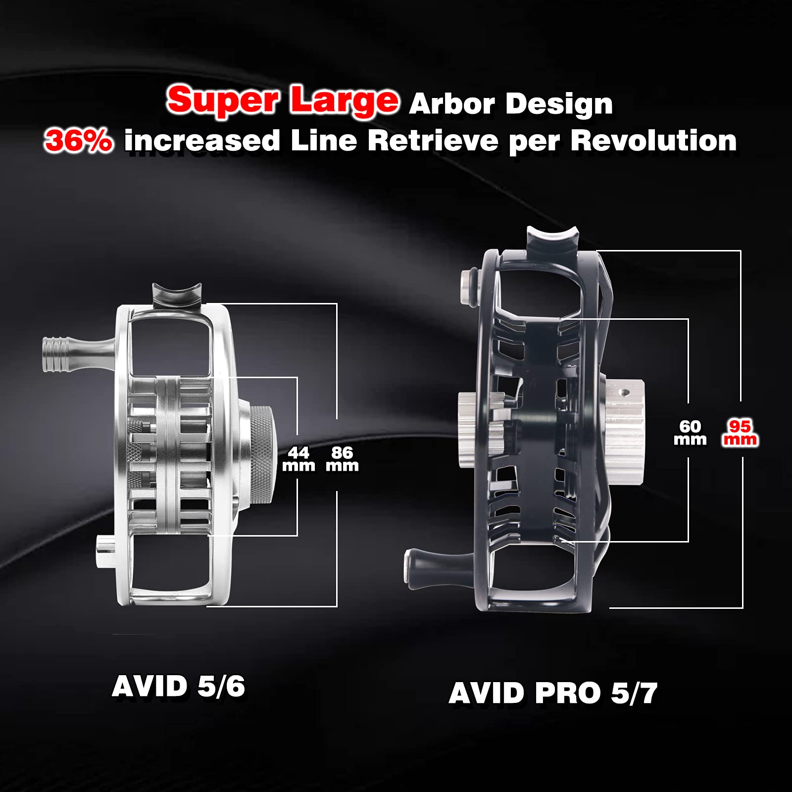 Maxcatch AVID Pro drag knob closeup—precise, patent-pending settings.