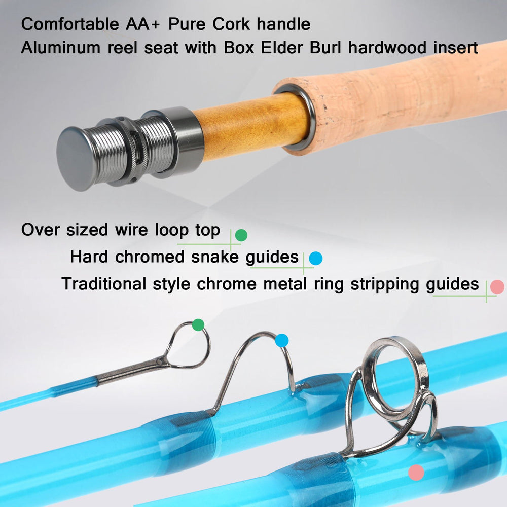 M MAXIMUMCATCH fiberglass rod transparent shows smooth light action.