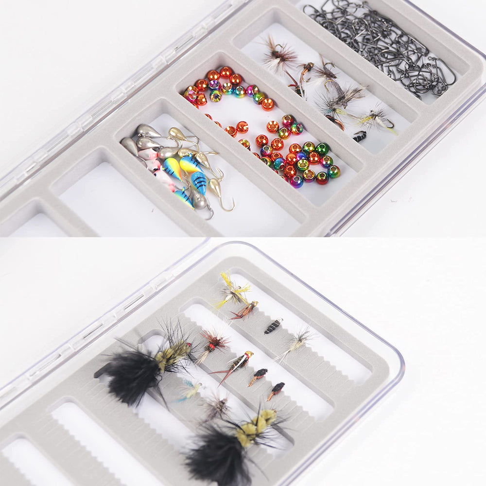 Dimensions of the fly box: 7.3 x 3.7 x 0.7 inches