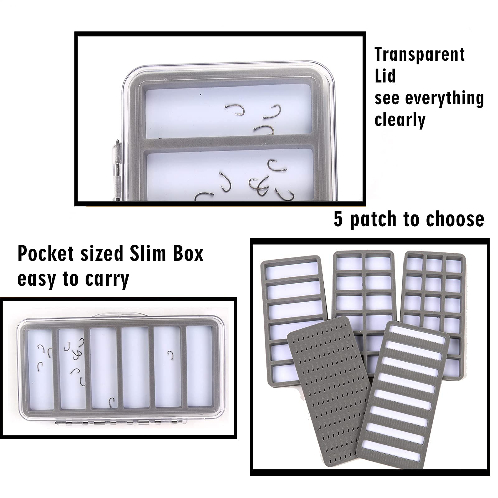 Clear lid with 18 compartments top view