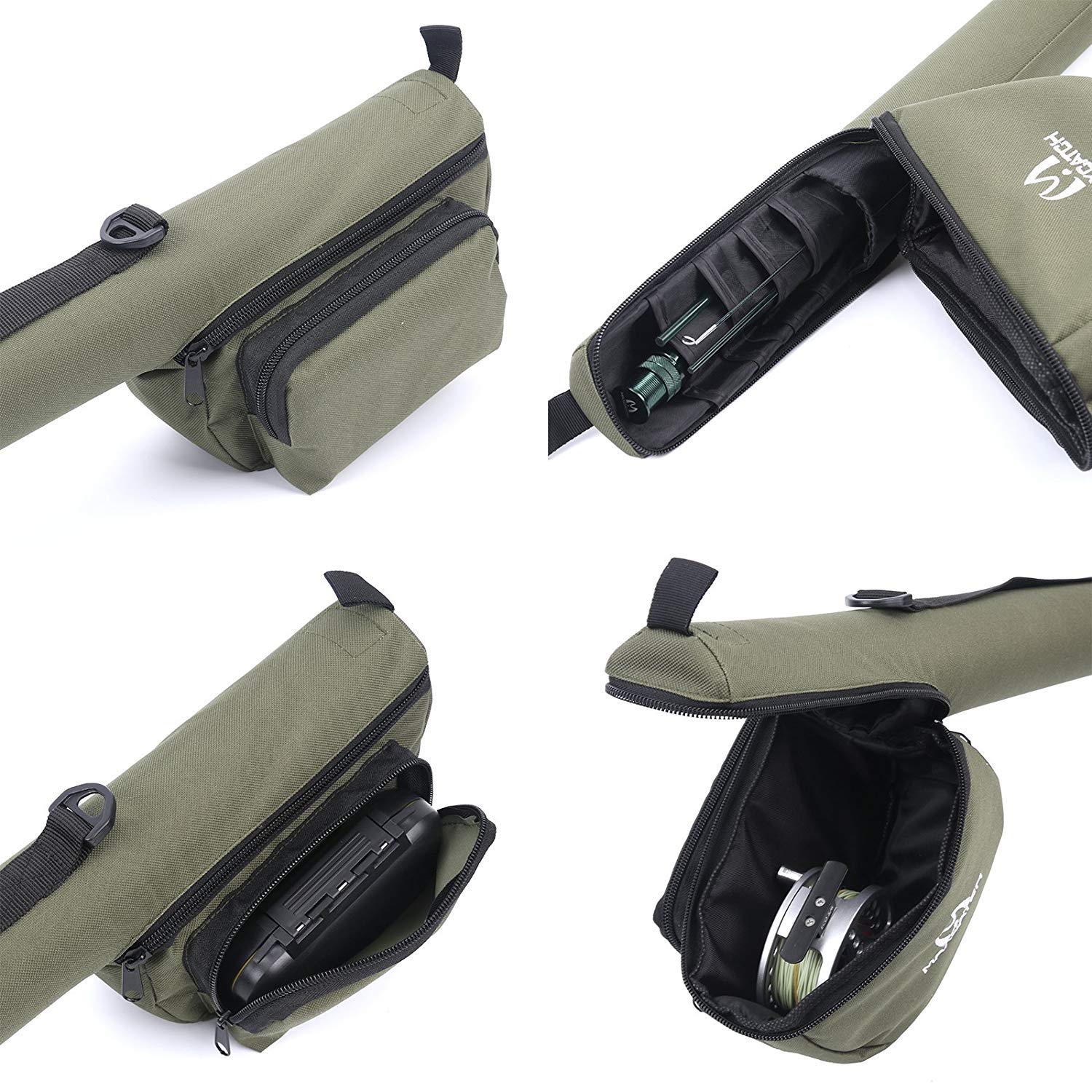 M MAXIMUMCATCH reel pouch detail with cushioned lining keeps reels safe
