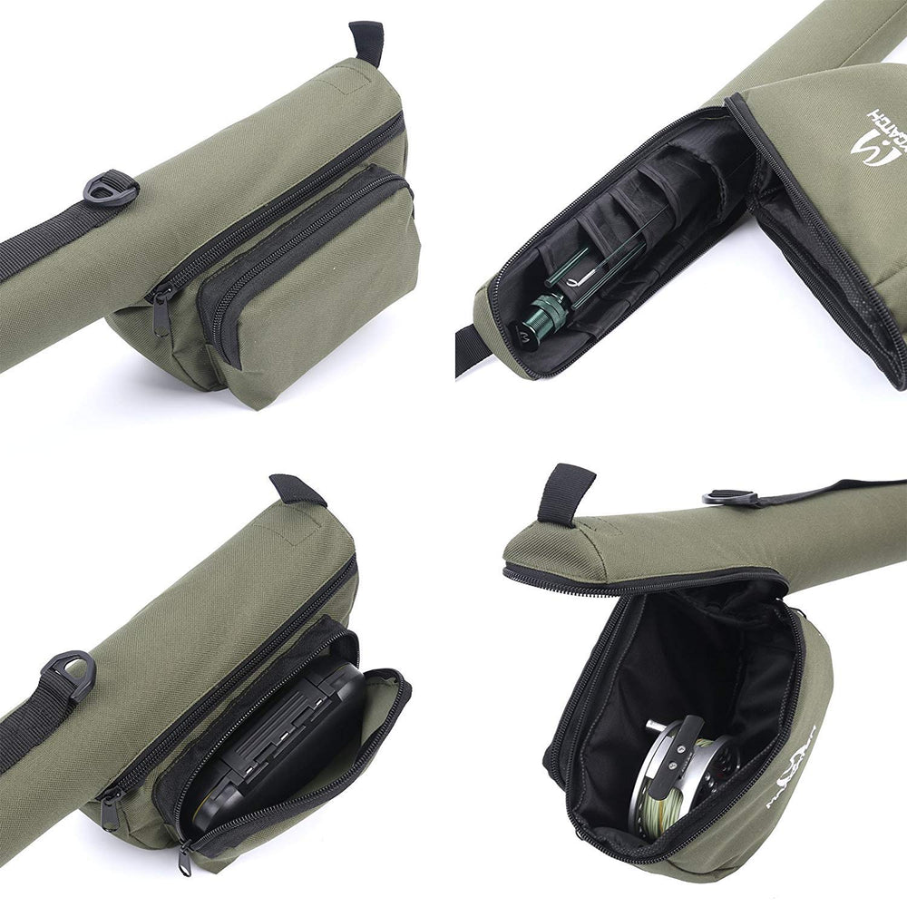 M MAXIMUMCATCH reel pouch detail with cushioned lining keeps reels safe