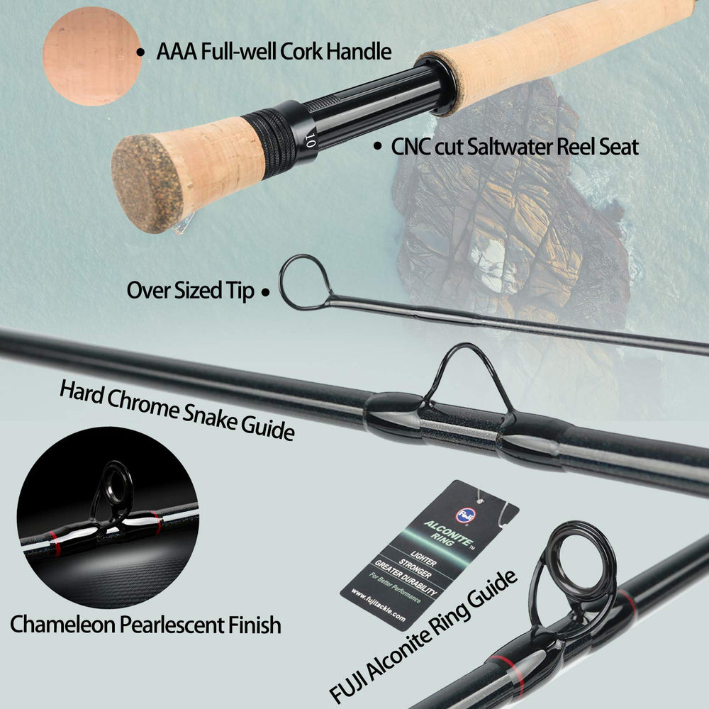 Maxcatch saltwater rod cork handle highlights comfortable grip during extended fishing sessions.