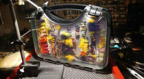 Maxcatch SDS-A lid open reveals easy access to streamer flies on the water.