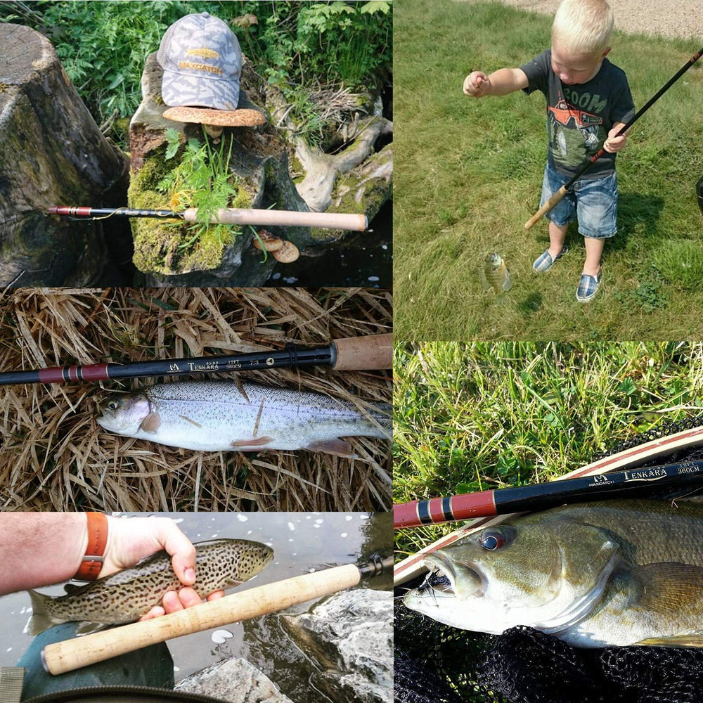 MAXIMUMCATCH Tenkara rod backpacker-folded design fits easily in a pack.