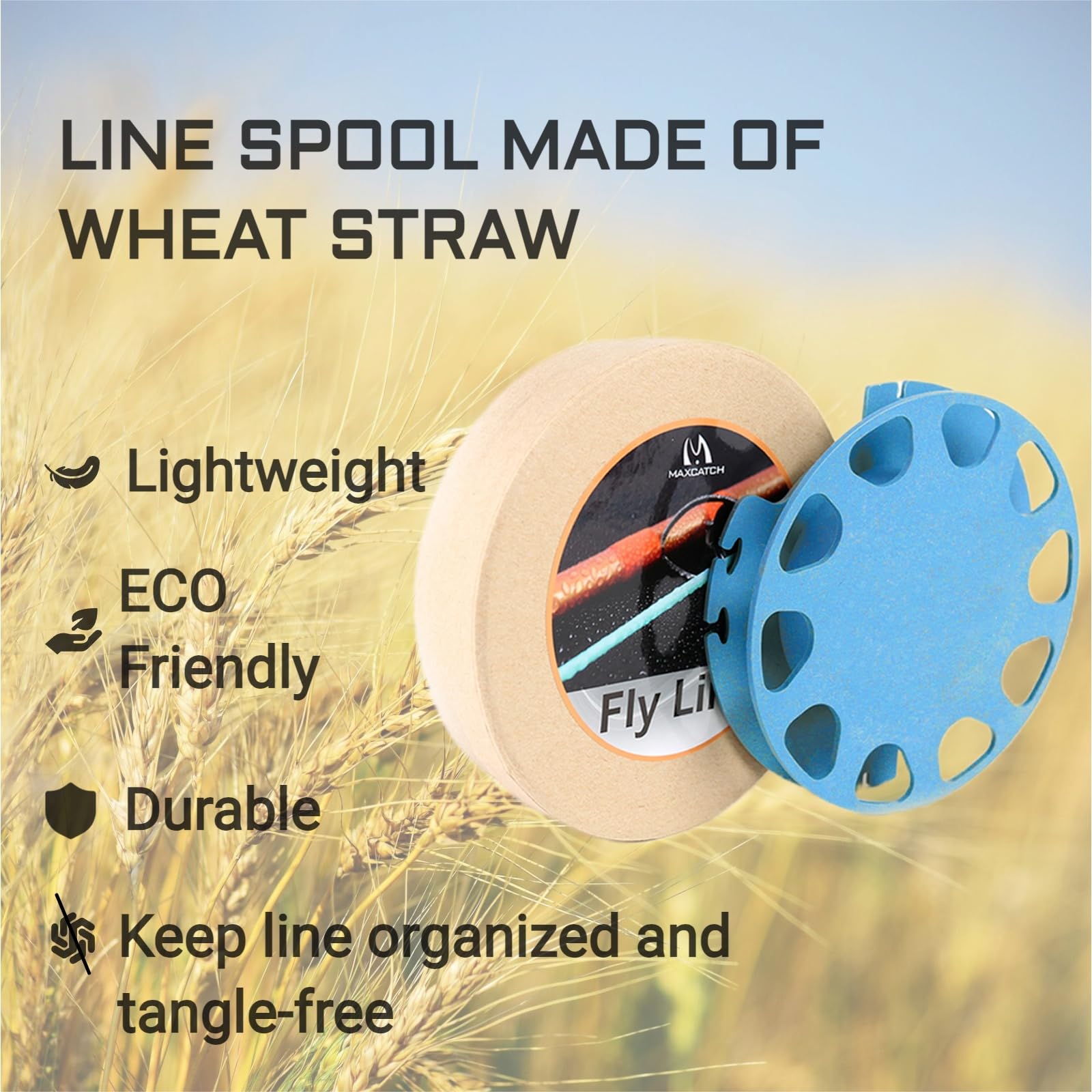 THIS END TO REEL label visible on line
