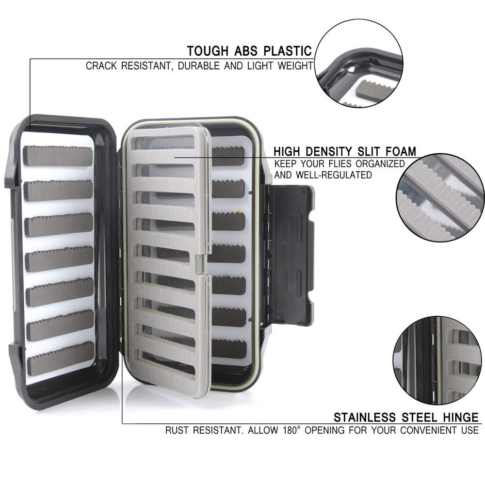 Close-up of high-density foam slots in Maxcatch fly box