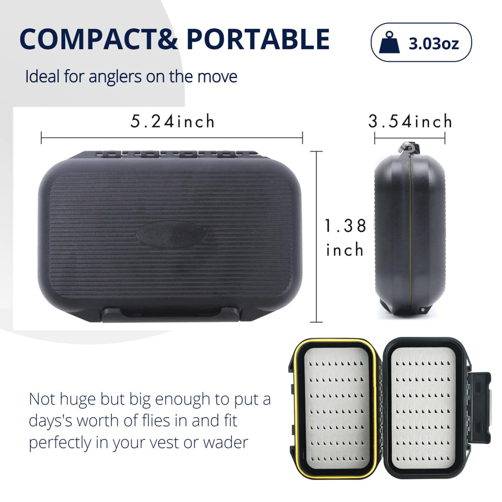 Side view of the waterproof fly box