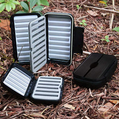 Maxcatch waterproof fly box top view with swing leaf center