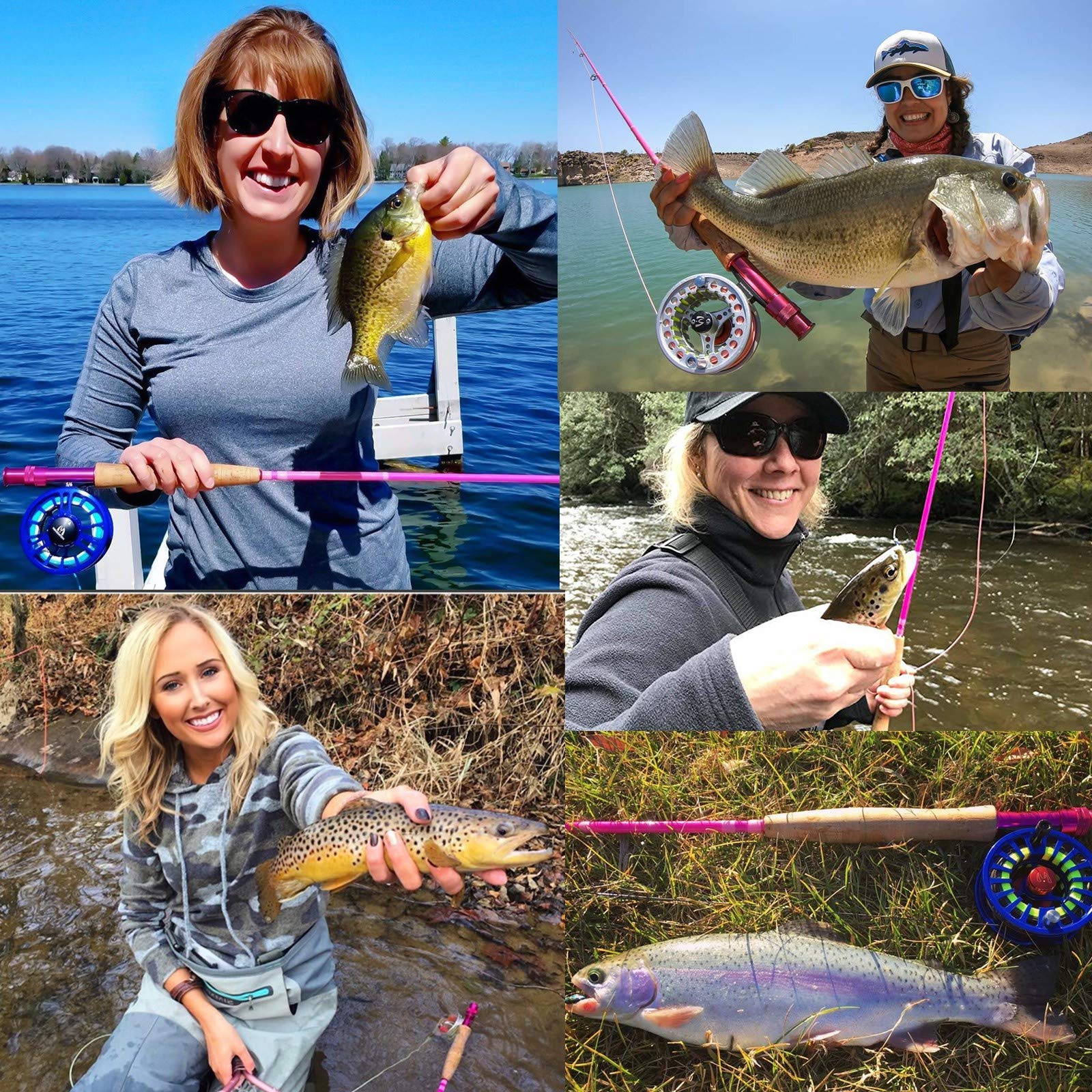 Complete women's fly fishing starter kit ready for beginners