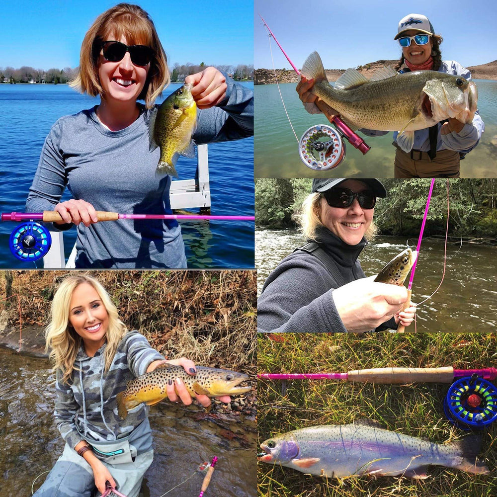 Complete women's fly fishing starter kit ready for beginners