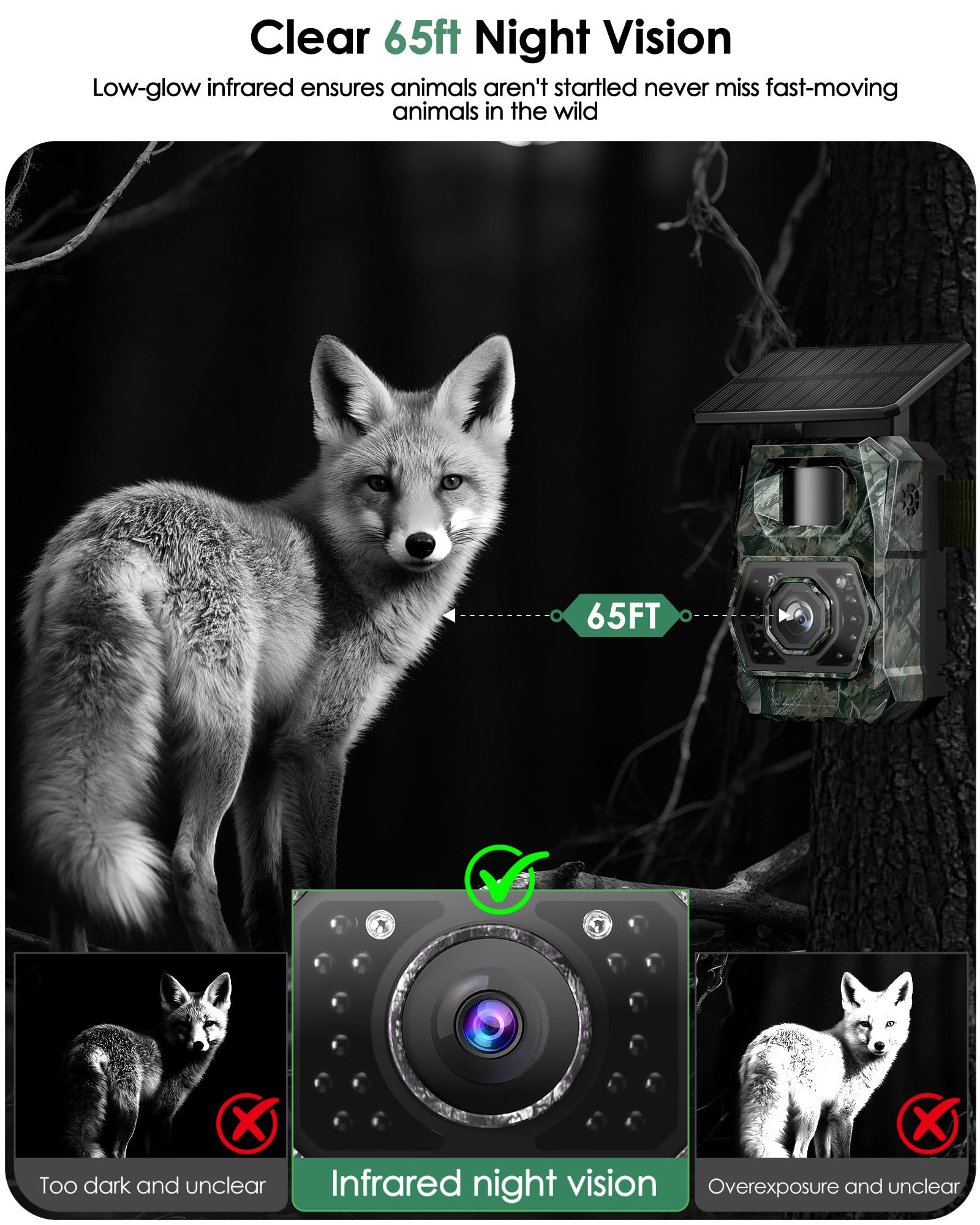 MAXDONE Solar Trail Camera rapid-trigger captures fast wildlife moments