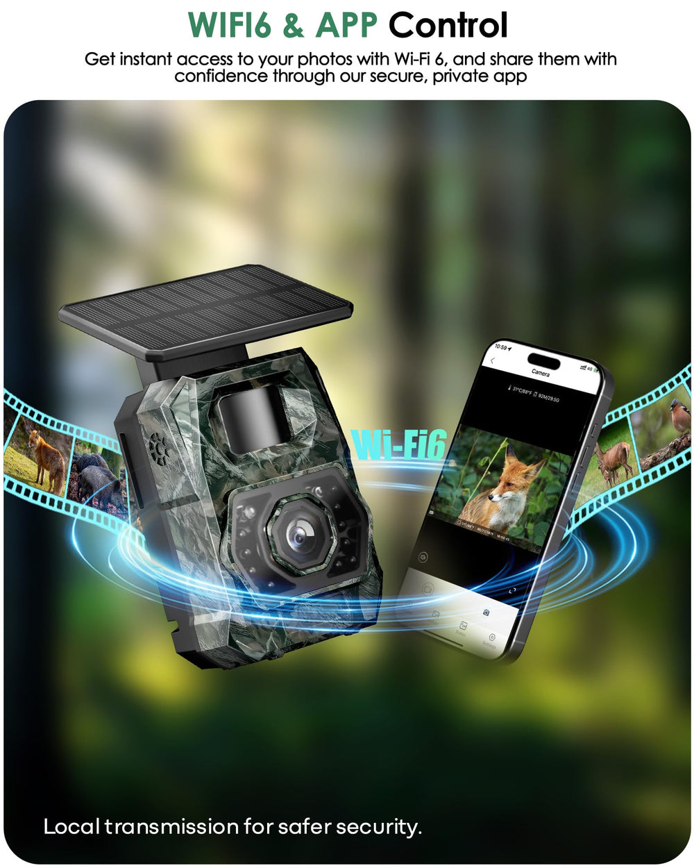 MAXDONE Solar Trail Camera WiFi6 app-ready setup enables fast private photo transfer