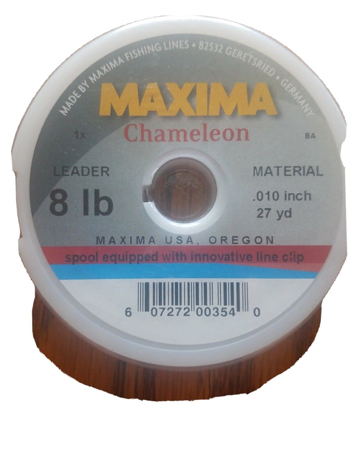 Maxima Chameleon leader line 8lb 27yds highlighting abrasion resistance for versatile fishing
