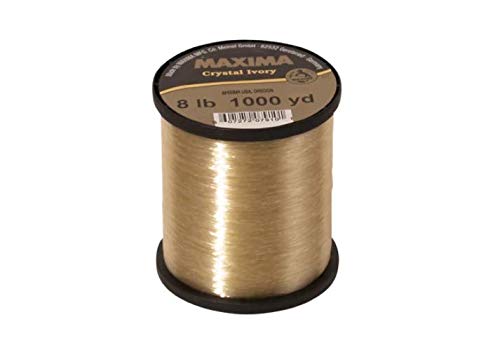 Maxima Crystal Ivory guide spool in gold color for better visibility during trolling and bite detection