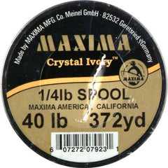 Maxima fishing line guide spool in crystal ivory enhances visibility and casting performance.