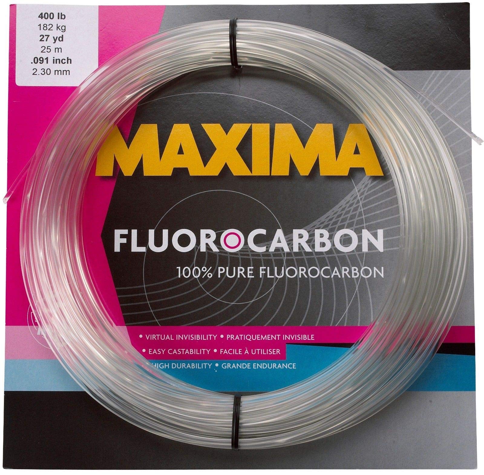 Maxima fluorocarbon leader coils offer near-invisible presentation in clear water.