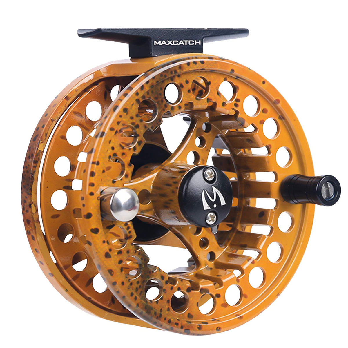 M MAXIMUMCATCH ECO large arbor reel body highlights durable aluminum construction for reliable casting.