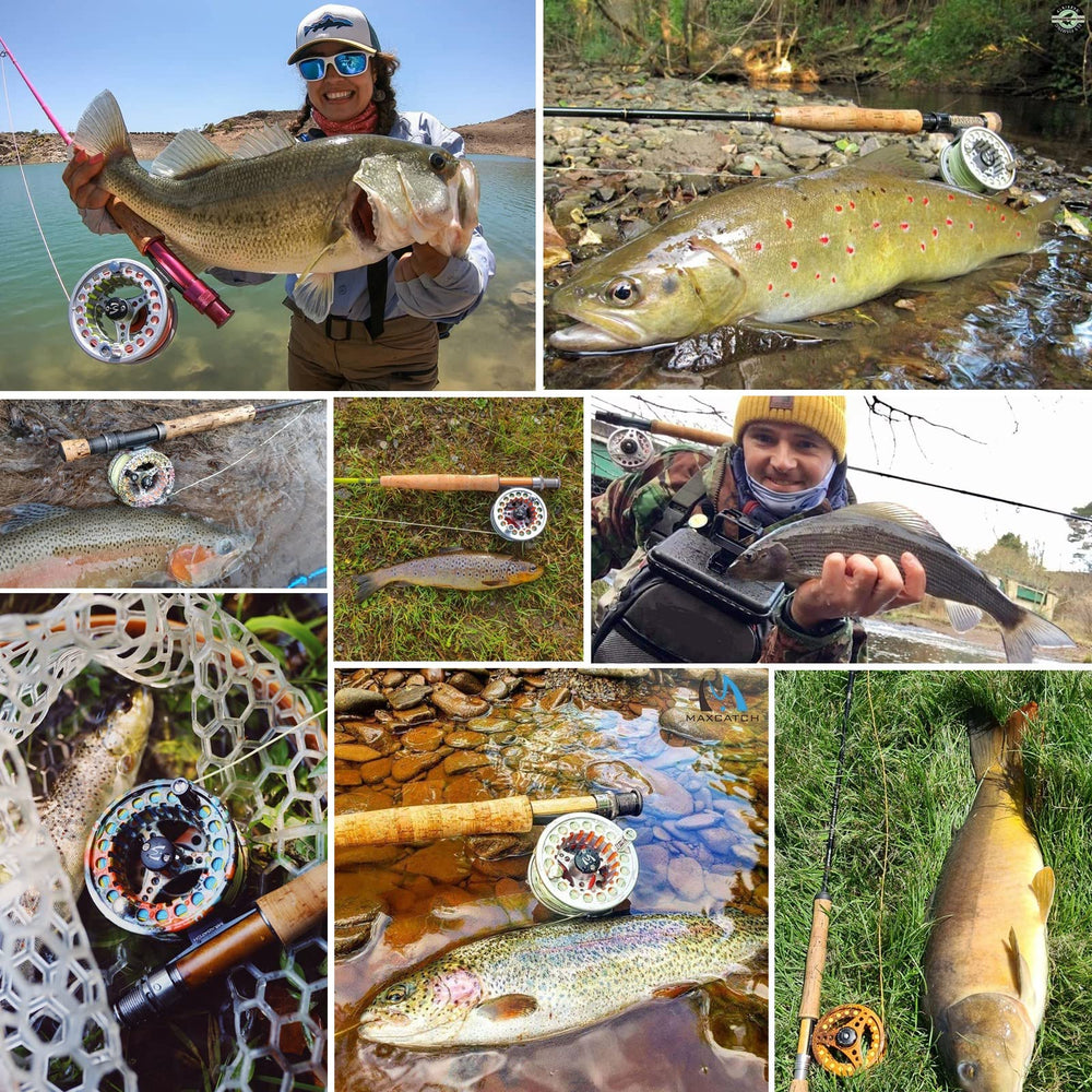 M MAXIMUMCATCH ECO large arbor reel color Brown Trout suits classic river sessions.