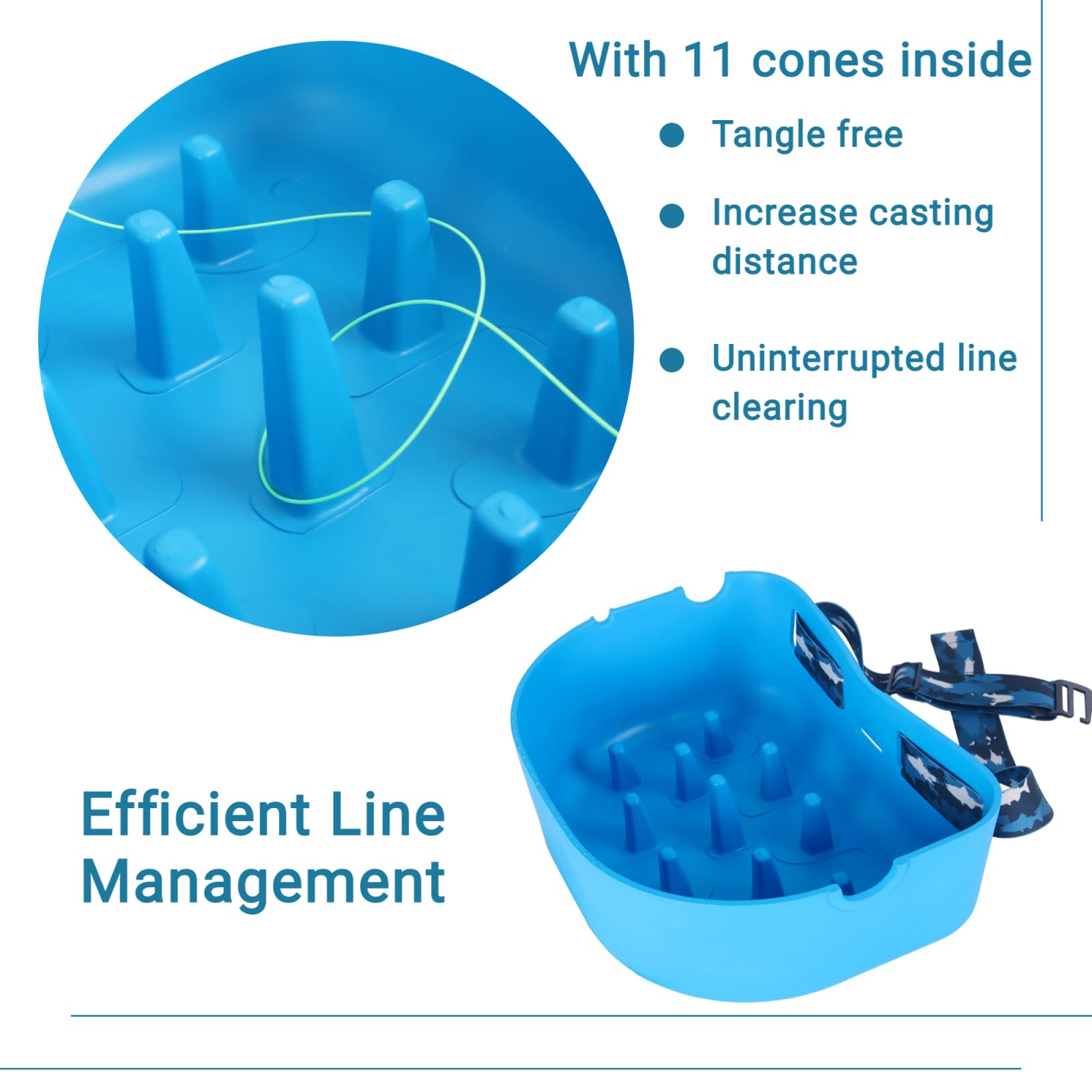 Basket exterior highlighting lightweight, flexible design on boat