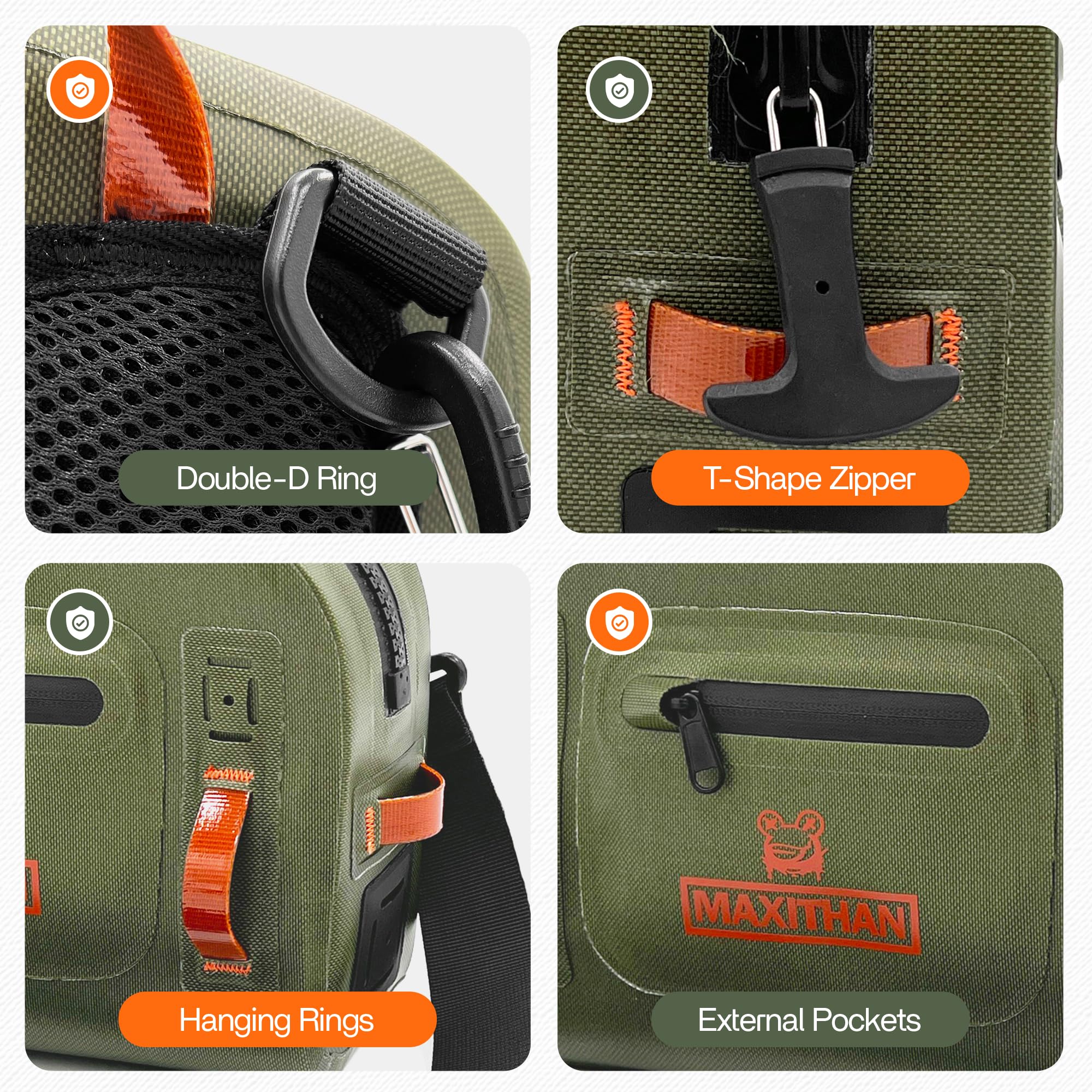 T-shaped zipper handle on MAXITHAN Lehigh Crossing for smooth operation.