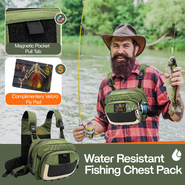 MAXITHAN Whitewater chest pack fabric is water-resistant for river splashes and brushing