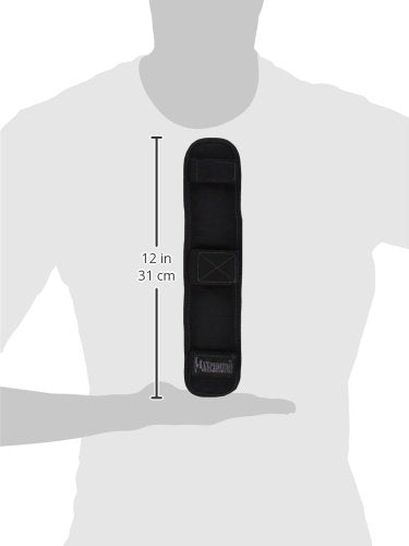 Maxpedition 2-inch shoulder pad strapped on bag demonstrates non-slip support during long carries.