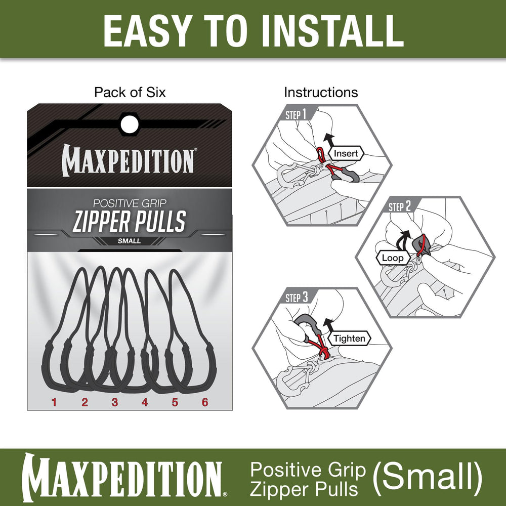 Maxpedition 6-pack zipper pulls for replacement