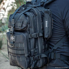 Interior view showing 8"(L) x 2" main compartment