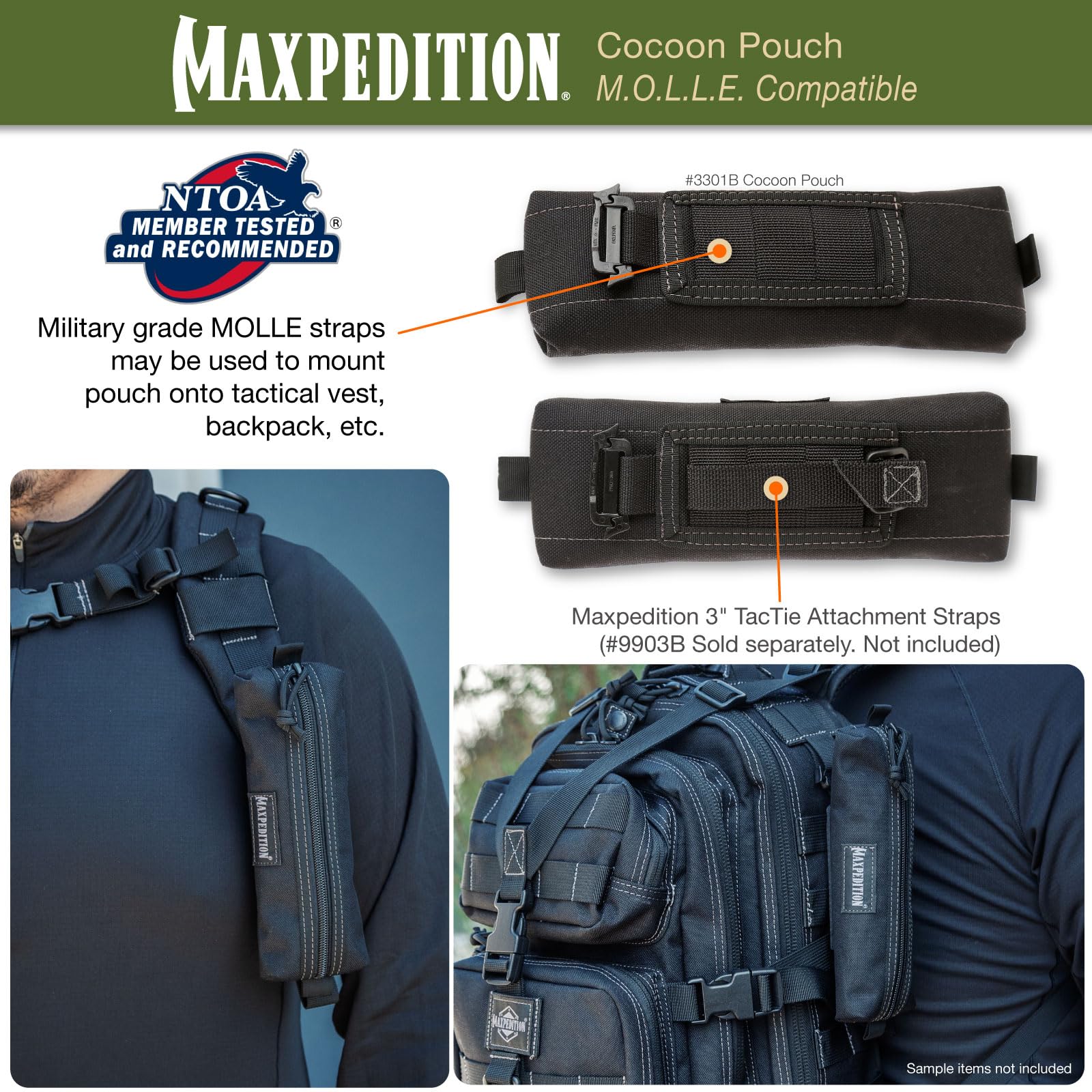 Low-profile exterior design of the Cocoon Pouch