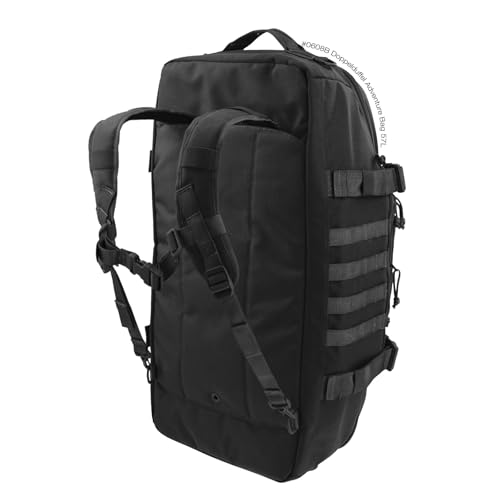 Maxpedition DOPPELDUFFEL concealable backpack straps demonstrate hands-free convenience during urban travel.